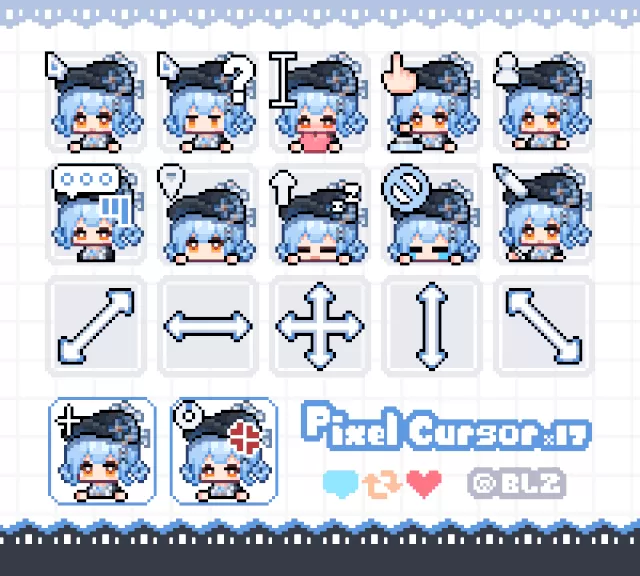 《魔法少女的魔女审判》橘雪莉 - 像素风鼠标光标指针.webp